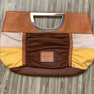 B. Makowsky Patchwork Leather Clutch Bag